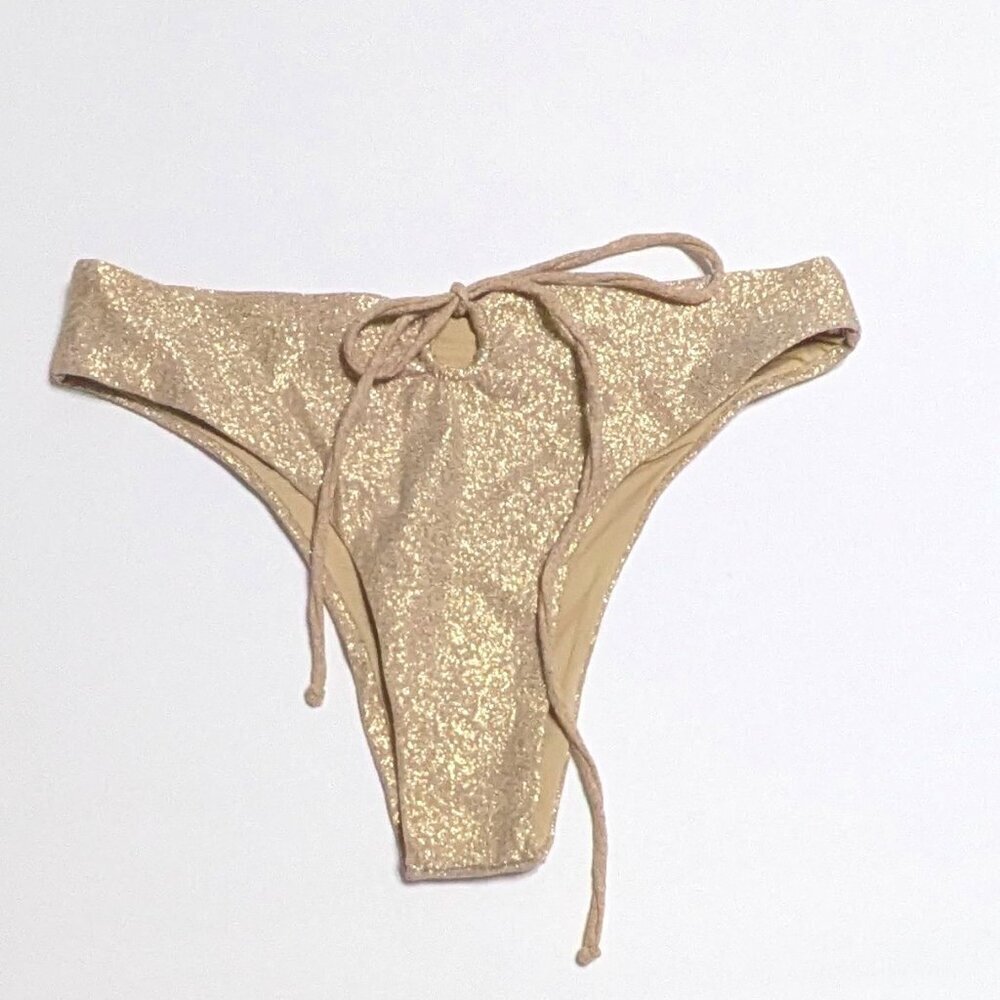 Devon Windsor Leanne Bikini Bottom- Size XS- Gold shimmer